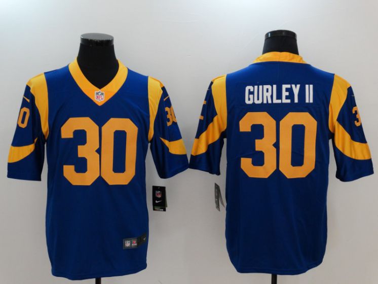 Men Los Angeles Rams #30 Gurley ii Blue Nike Vapor Untouchable Limited NFL Jerseys->->NFL Jersey